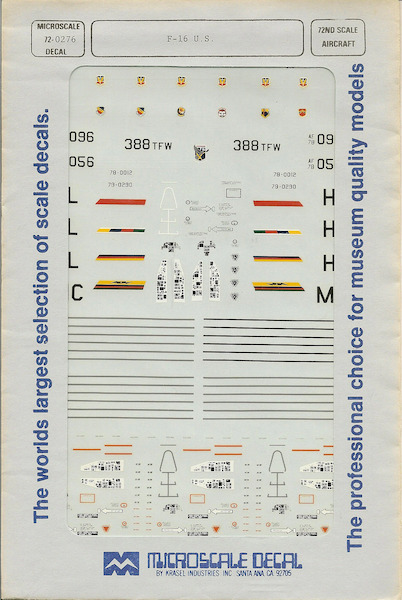 72-276 F16 (16TFTS,34TFS,4TFS/388TFW) 72-276