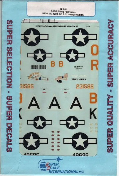 72-748  Boeing B17G Flying Fortress (850BS/490BG,323BS/91BG)  72-748