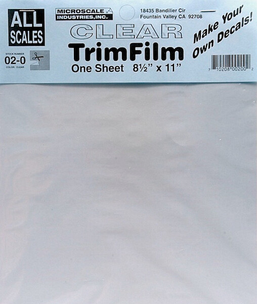 Clear Decal trim Film for laser printer MS 020