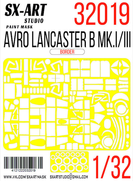 Painting mask Avro Lancaster B MkI/III (Border Models) SXA32019