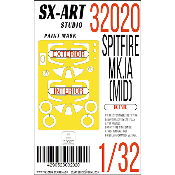 Painting mask Supermarine Spitfire MKIa (Mid) (Kotare)  SXA32020
