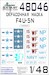 Painting mask F4U-5N Corsair markings, Canopy and wheels (Hasegawa) SXA48046