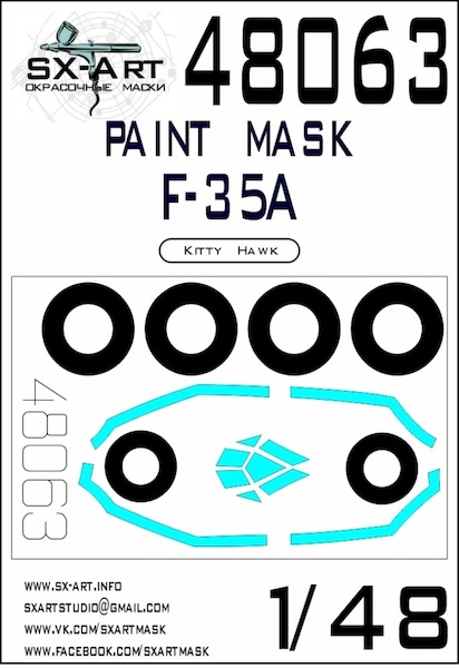 Painting mask Canopy and wheels F35a Lightning II (Kitty Hawk) SXA48063