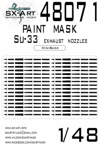 Painting mask Exhaust nozzles Sukhoi Su53 Flanker D (Minibase) SXA48071