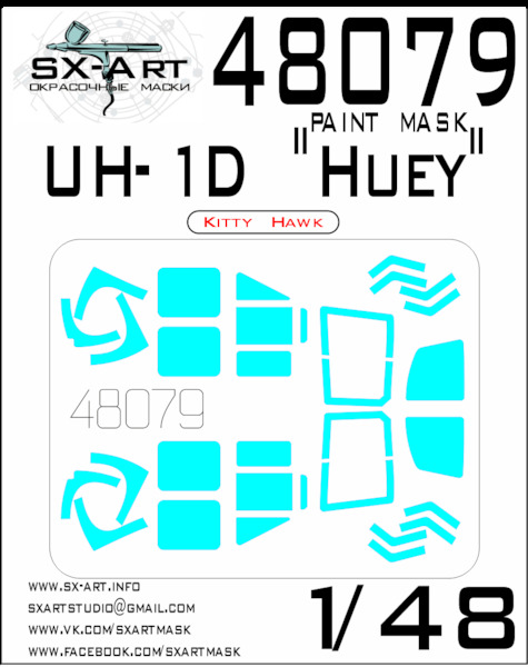 Painting mask Canopy and doors UH1D Huey (Kitty Hawk)  SXA48079