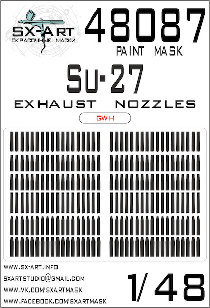 Painting mask Exhaust Nozzles Sukhoi Su27 Flanker  (Great Wall Hobby)  SXA48087