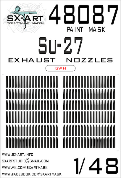 Painting mask Exhaust Nozzles Sukhoi Su27 Flanker (Great Wall Hobby) SXA48087