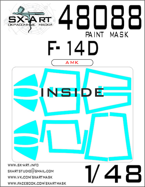 Painting mask Canopy F14D Tomcat (AMK) inside and outside SXA48088