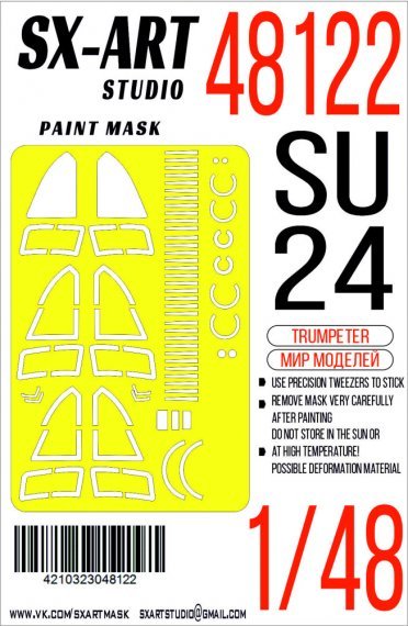 Painting mask Canopy and Wheels  Su24 (Trumpeter)  SXA48122