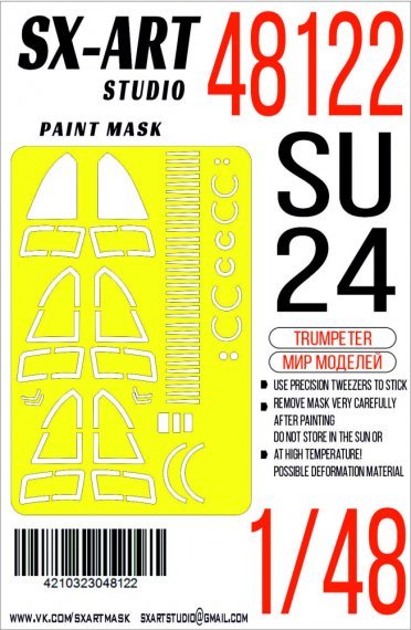 Painting mask Canopy and Wheels Su24 (Trumpeter) SXA48122