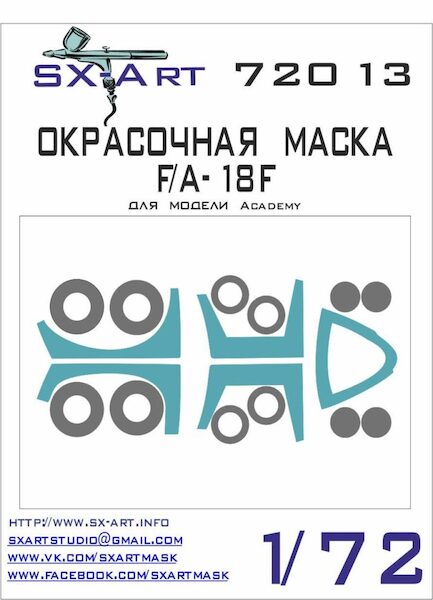 Painting mask wheels and canopy F/A18F Super Hornet (Academy) SXA72013