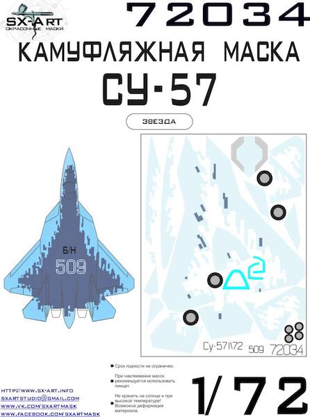 Camouflage Painting mask Sukhoi Su57 including Camouflage(Zvezda) SXA72034