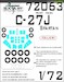 Painting mask C27J Spartan cabin windows and wheels (Italeri) SXA72063