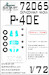 Painting mask Curtiss P40E Warhawk Canopy and wheels (Special Hobby) SXA72065