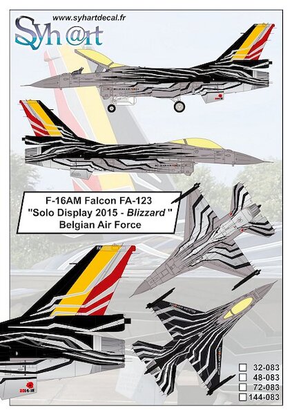 F-16AM Falcon FA-123 "Solo Display 2015 - Blizzard" Belgian Air Force 48-083