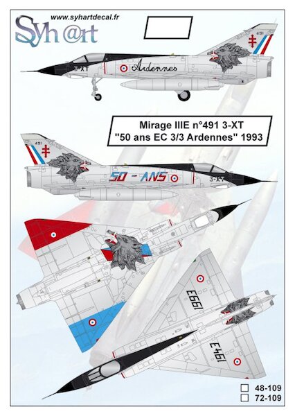 Mirage IIIE 3-XT "50 years EC 3/3 Ardennes 1993" 48-109