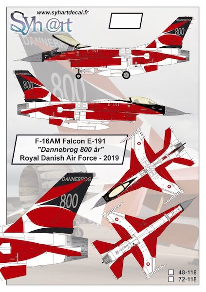 F-16AM Falcon E-191 "Dannebrog 800 år" Royal Danish AF - 2019 48-118