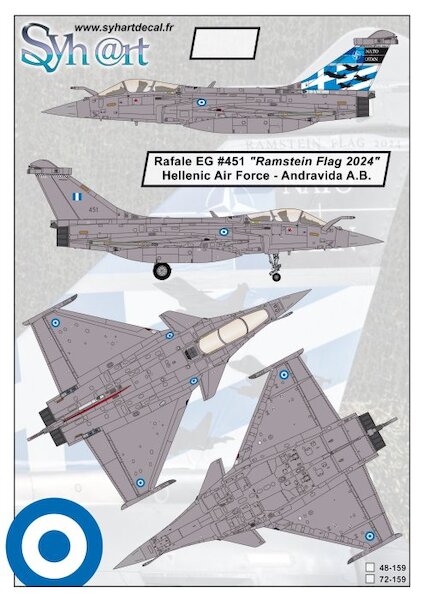 Rafale EG #451 "Ramstein Flag 2024" Hellenic Air Force - Andraviada AB 48-159
