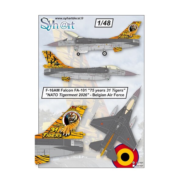 F-16AM Falcon FA-101 "75 years 31 Tigers - Tigermeet 2026" Belgian Air Force 48-161