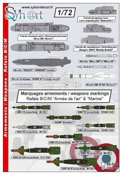 Weapon Markings for Rafale B/C/M Arme de l'air and Marine  48-916