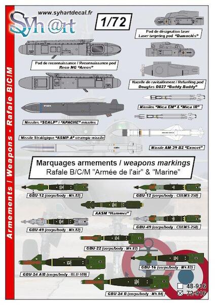 Weapon Markings for Rafale B/C/M Armée de l'air and Marine 48-916