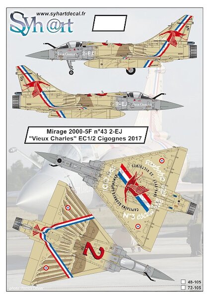 Mirage 2000-5F n°43 2-EJ "Vieux Charles" EC 1/2 "Cigognes" 2017 72-105