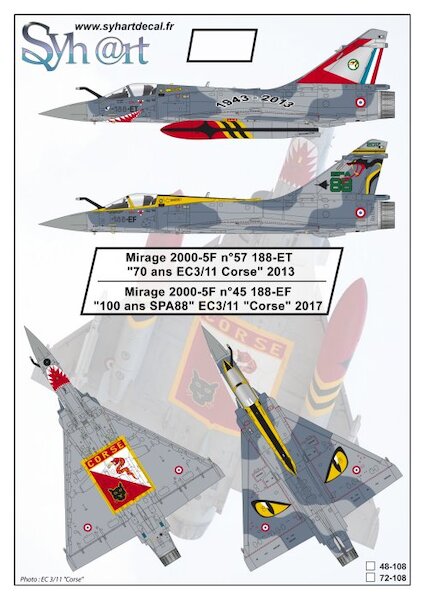 Mirage 2000-5F (70 years EC3/11 Corse" 2013, 100 years SPA88" EC3/11 "Corse" 2017) 72-108