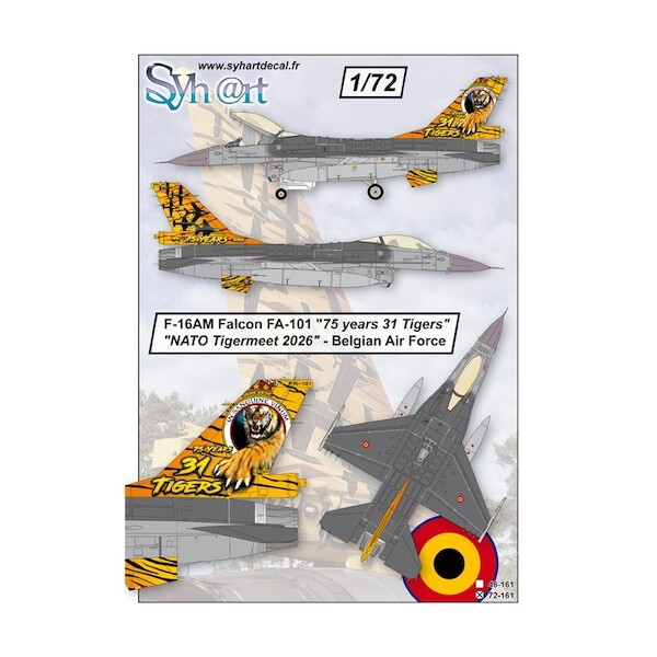 F-16AM Falcon FA-101 "75 years 31 Tigers - Tigermeet 2026" Belgian Air Force 72-161