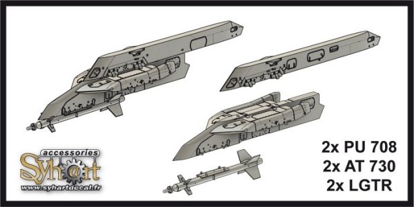 LGTR for Rafale + pylons PU 708 & AT-730 (1x pair - resin)  AD009-72