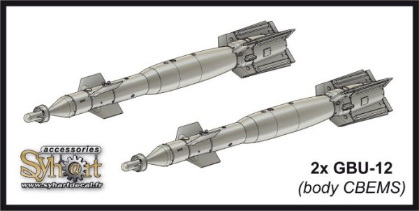 Special pack containing 2x AT730, 2x PU708 and 6x GBU12  (Body CBEMS) with decals for Rafale  SP007-72