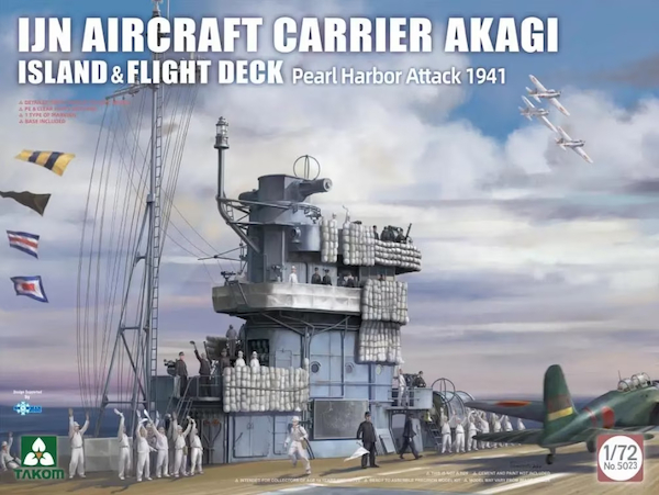 IJN Aircraft Carrier AKAGI island & flight deck 5023