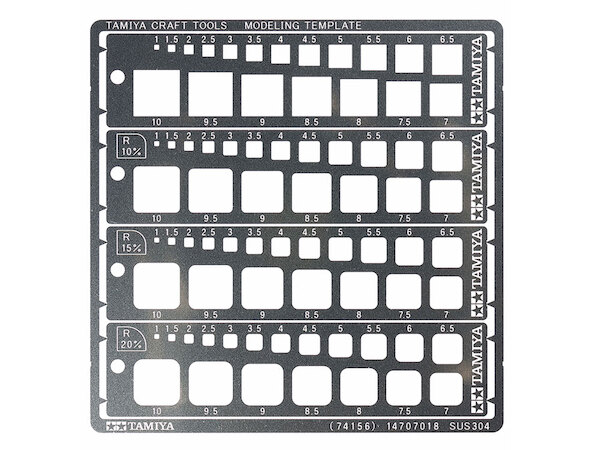 Modelling template (Squares 1-10mm) 74156