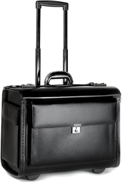 Wheeled Leather Pilot Case (9216) (black) 9216