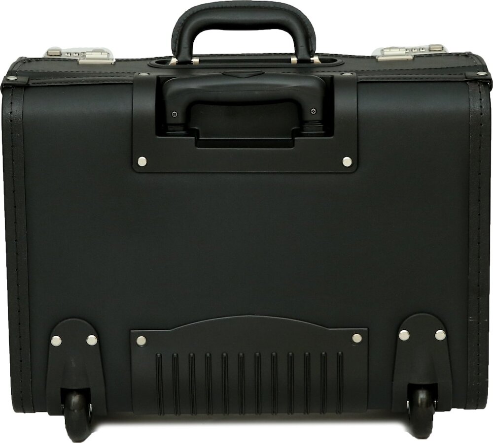 Tassia Leathergoods PL1640 Vinyl Wheeled Pilot Case (PL1640) (bla