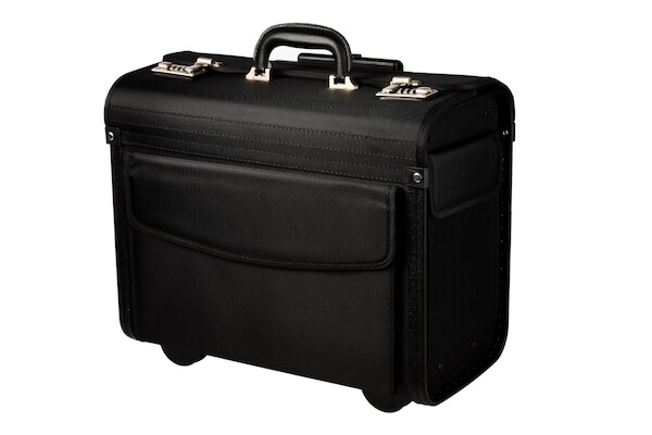 Wheeled Pilot Case Business 16" Laptop Nylon Flight Briefcase Bag PL1650 (black)  PL1650