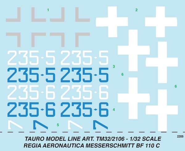 Messerschmitt BF110C in Regia Aeronautica service  32-2106