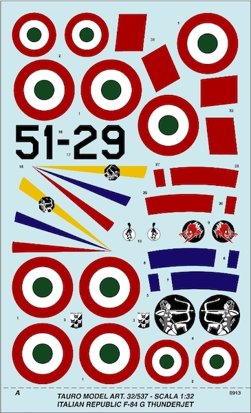 Republic F84G Thunderjet (Italian Aronautica Militaire) 15 versions 32-537