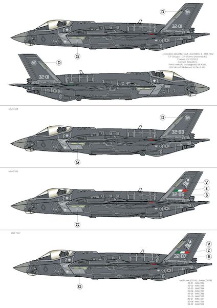 Lockheed Martin F35A Lightning II (Italian Aronautica Militaire) 15 versions 32-543