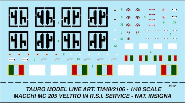 Macchi MC205 Veltro (RSI national Insignia and Stencilling)  TM48-2106