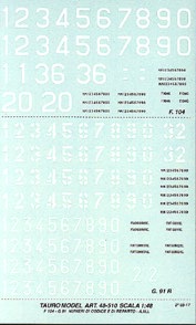 Italian AF (F104, G91 Numbers) 48-510