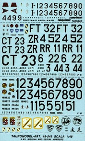 AMI Insignia & Serials (Tornado,P51,P47,SB2C,C130) 48-549