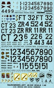 AMI Insignia & Serials (Tornado,P51,P47,SB2C,C130)  48-549