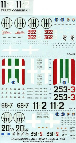 Regia Aeronautica Insignia (SM79,RE2005,Fiat G50)  48-551