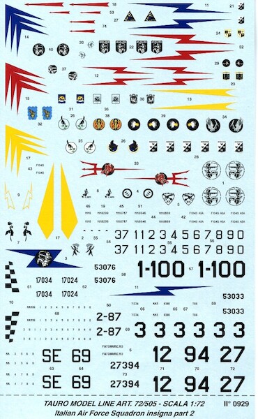 Stemmi AMI, Italian AF squadron Insignia part 2 (F104, F84F, RF84F, T6, T33, MB326) 72-505