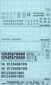 AMI Serials & Codes (F104,G91Y,MB326,MB339,F86E) 72-518