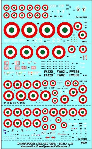 Aeronautica Cobelligerante (MC200-205, CR42, CA314, Ro37bis, A30 Baltimore, SM73, Re2001/2002)  TM72-551