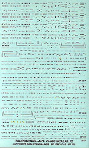 Luftwaffe Stenciling (BF109E/F/G, BF110) 72-566