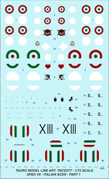 SPAD VII Italian Aces WW1 part 1  72-577