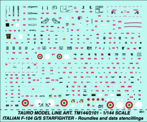 Aeritalia/Lockheed F-104 G/S Data Stencillings & Roundles  TM144-2101