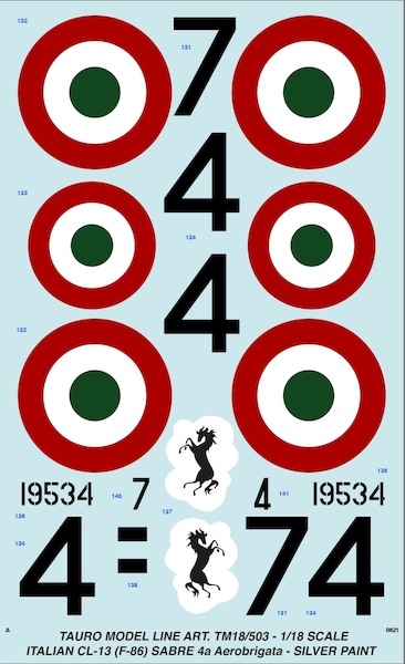 Canadair CL13 Sabre (F86E) Italian Verson (4a Brigata) TM18-503